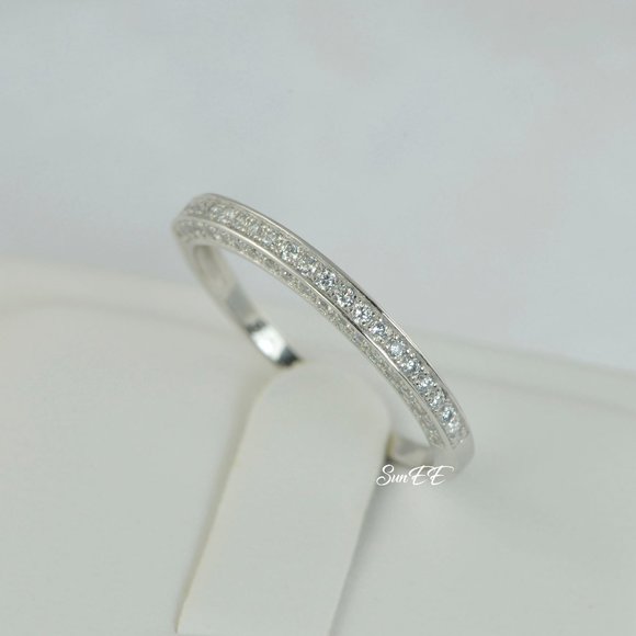 NEW 925 STERLING SILVER PRINCESS CUT ENGAGEMENTWEDDING DIAMOND RING - Picture 6 of 8